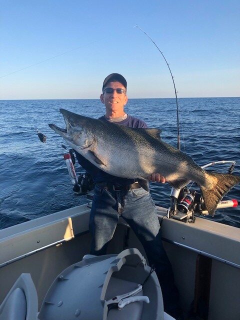 King Salmon fishing in Leland on Lake Michigan