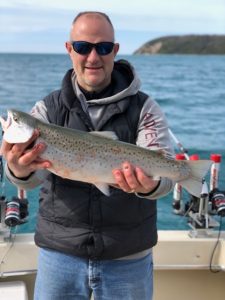 Brown Trout caught in Lake Michigan by Reelin Leland Fishing Charters