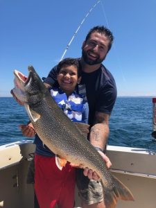 Lake Trout caught in Lake Michigan on a Reelin Leland Fishing Charter