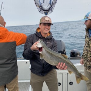 Salmon fishing on Lake Michigan