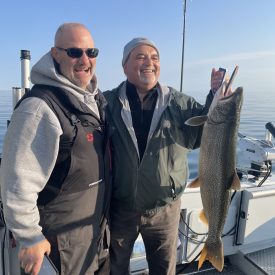 Salmon fishing in the Leland Harbor